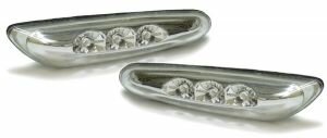 Witte LED zijknipperlichten passend voor BMW 3 serie E46 sedan en touring model 2001 - 2005