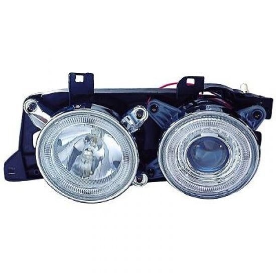 Angel eyes koplampen chroom design passend voor BMW 5 serie E34 en 7 serie E32 