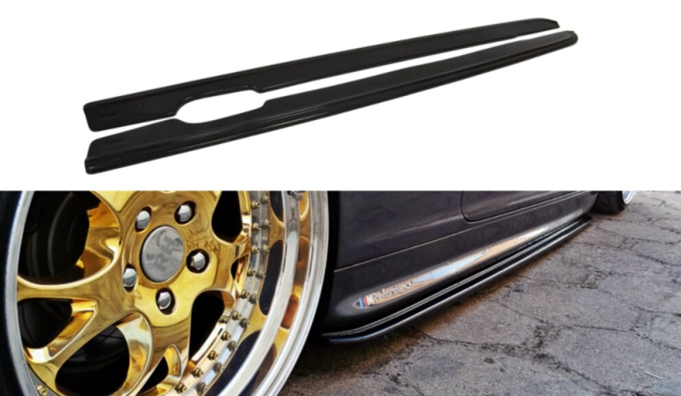 Sideskirts extensions V1 glanzend zwart passend voor BMW 3 serie E46 coupe en cabrio met M pakket sideskirts Maxton Design