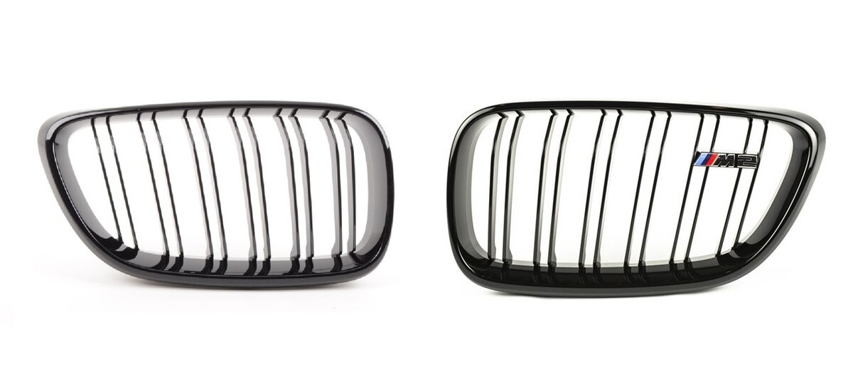 Grillen hoogglans zwart met dubbele spijlen passend voor BMW M2 F87 origineel BMW