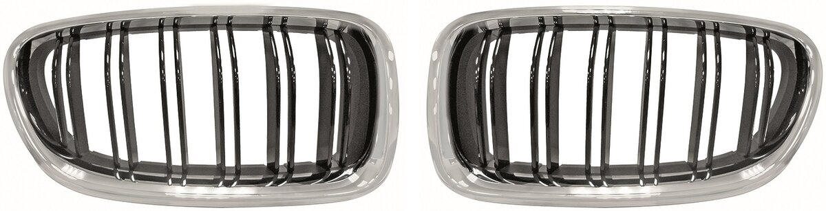 Dubbelspijls grillen chroom / zwart passend voor BMW 5 serie F10 en F11 