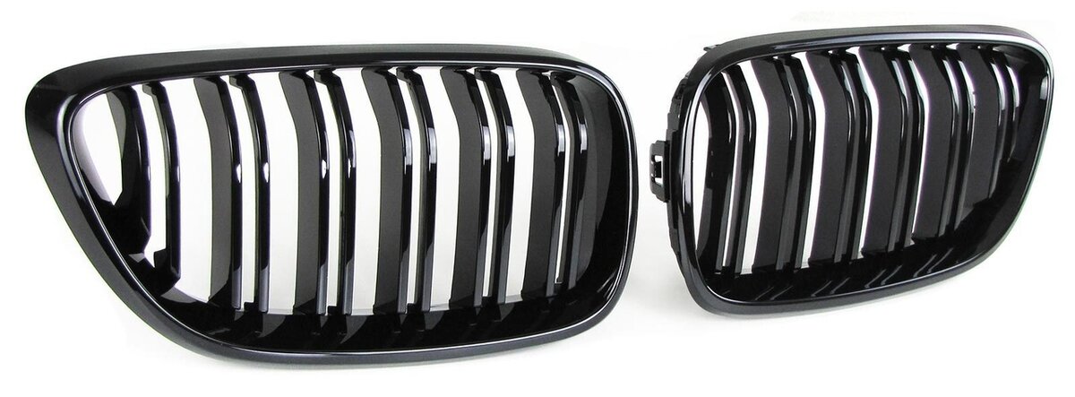 Dubbelspijls hoogglans zwarte grillen passend voor BMW 2 serie F22 en F23