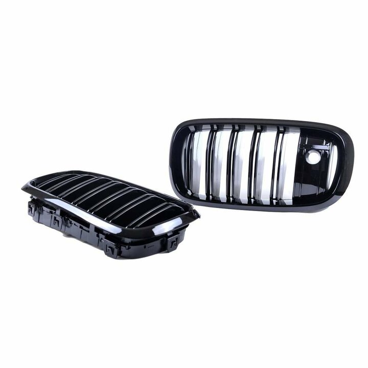 Dubbelspijls grillen glanzend zwart passend voor BMW X5 F15 en X6 F16 met Night Vision
