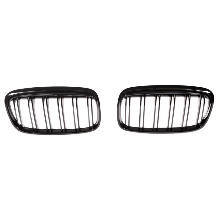 Dubbelspijls grillen hoogglans zwart passend voor BMW 2 serie F45 model 2015 - 2018