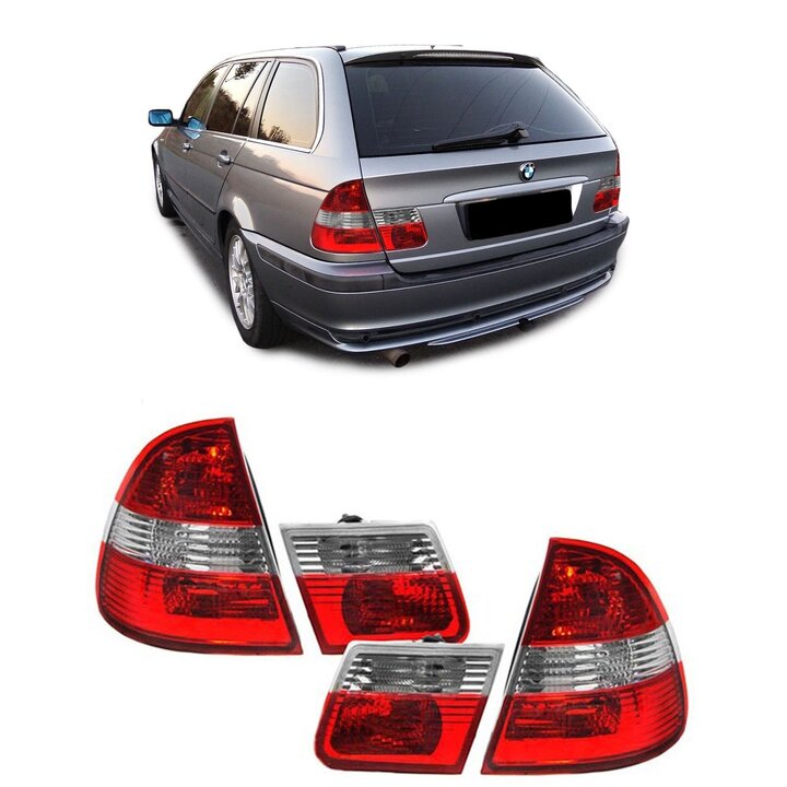 Achterlichten passend voor BMW 3 serie E46 touring rood / helder design