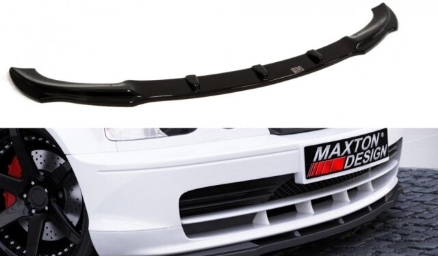Frontsplitter glanzend zwart passend voor BMW 3 serie E46 model 1999 - 2003 met standaard voorbumper Maxton Design