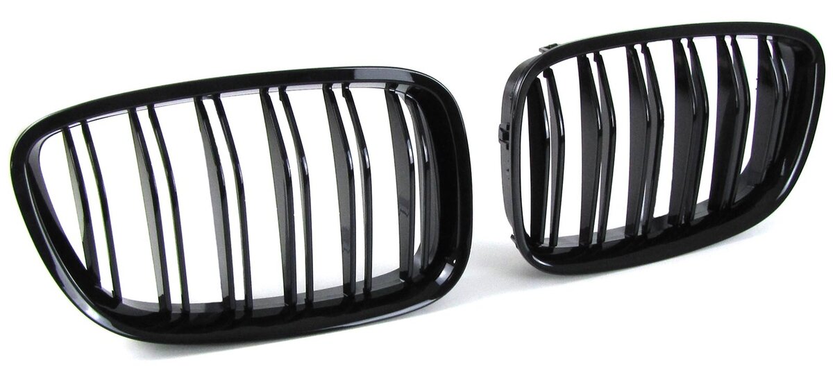 Dubbelspijls grillen glanzend zwart passend voor BMW 5 serie F07 GT 
